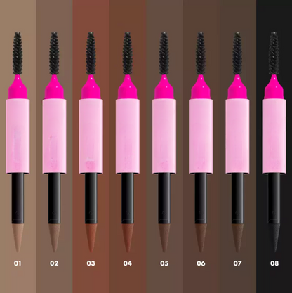 Double-ended fine-tipped eyebrow pencil