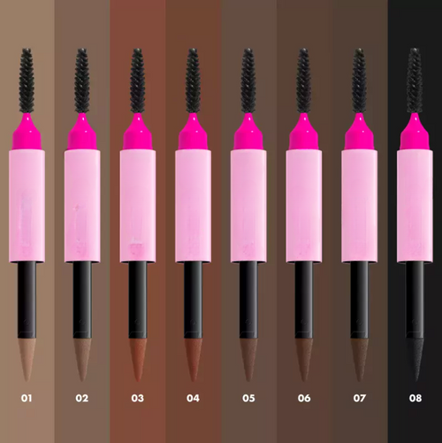 Double-ended fine-tipped eyebrow pencil