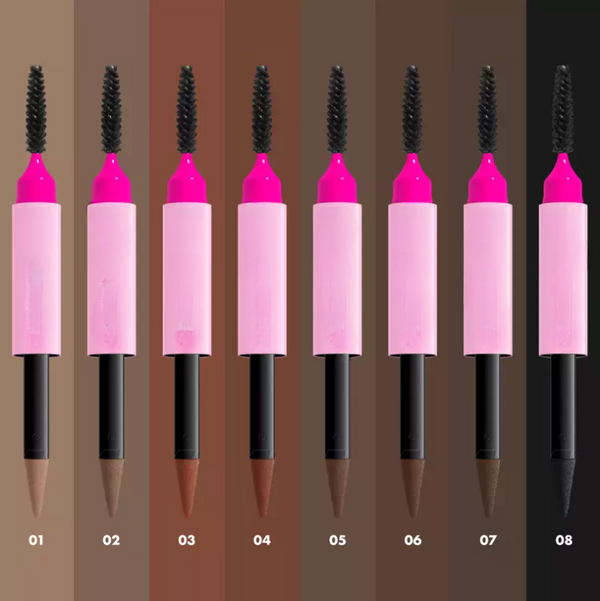 Double-ended fine-tipped eyebrow pencil