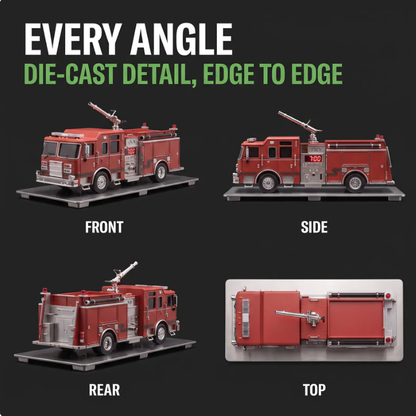 🚒 Pull Box Die-Cast Fire Truck Alarm Clock | Ultimate Heavy-Duty Wake-Up Machine