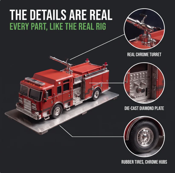 🚒 Pull Box Die-Cast Fire Truck Alarm Clock | Ultimate Heavy-Duty Wake-Up Machine