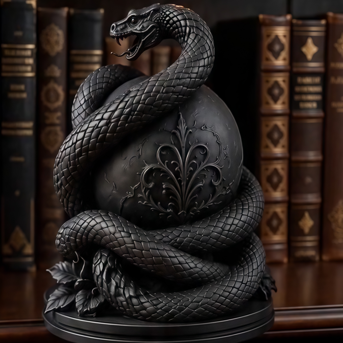 ☠️🌹Gothic Skull, Snake, and Rose Ornament