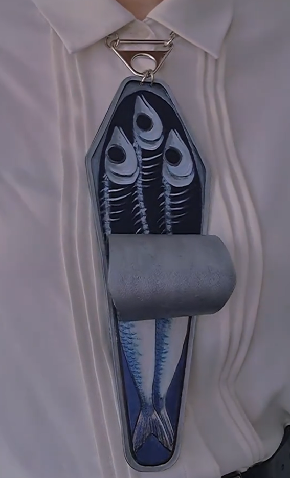 ⚰️ Sardine Coffin Collar Tie | Convertible Gothic Vegetable-Tanned Leather Tie