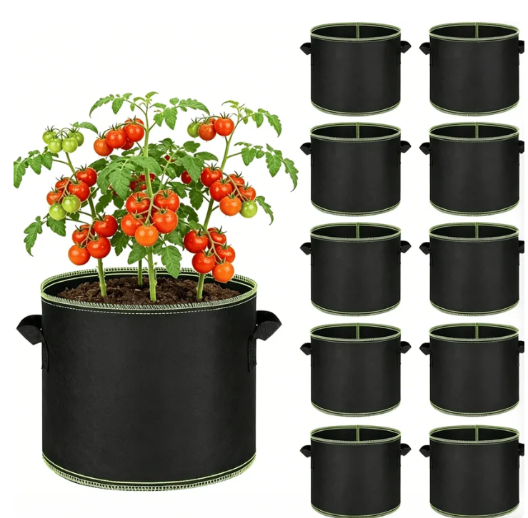 🌱5-Pack 5 Gallon Grow Bags -Heavy Duty Aeration FabricPots with Handles forVegetables, Flowers & Fruits🪴