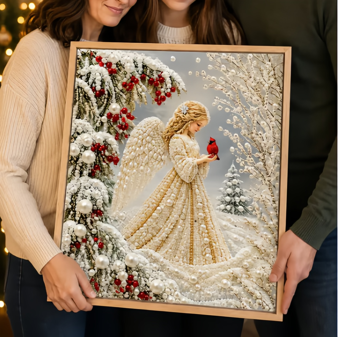 🎅🎄 Premium 3D Pearl Christmas Reindeer Diamond Painting Art Kit | Luxury Flocked Canvas with Scratch-Resistant Non-Fading Pearl Beads DIY Holiday Decor⛄️❄️