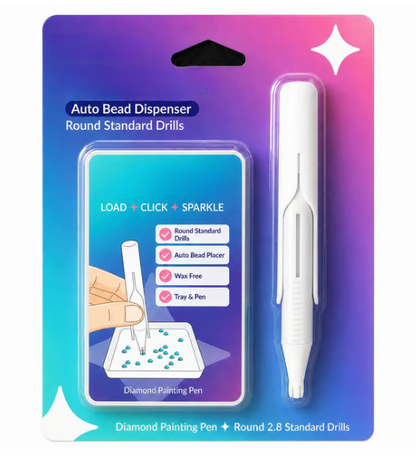 💎 Automatic Diamond Painting Bead dispenser | Wax-Free Round Drill Pen for Faster, Easier Crafting ✨