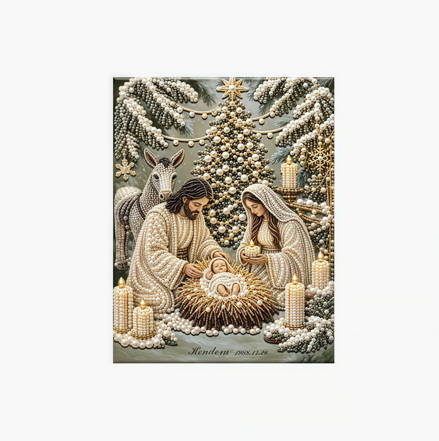 Premium 3D Diamond Jesus Birth Nativity Scene Painting Art Kit | Luxury Flocked Canvas with Scratch-Resistant Non-Fading Diamond Beads DIY Christmas Faith Decor 🌟✝️💎