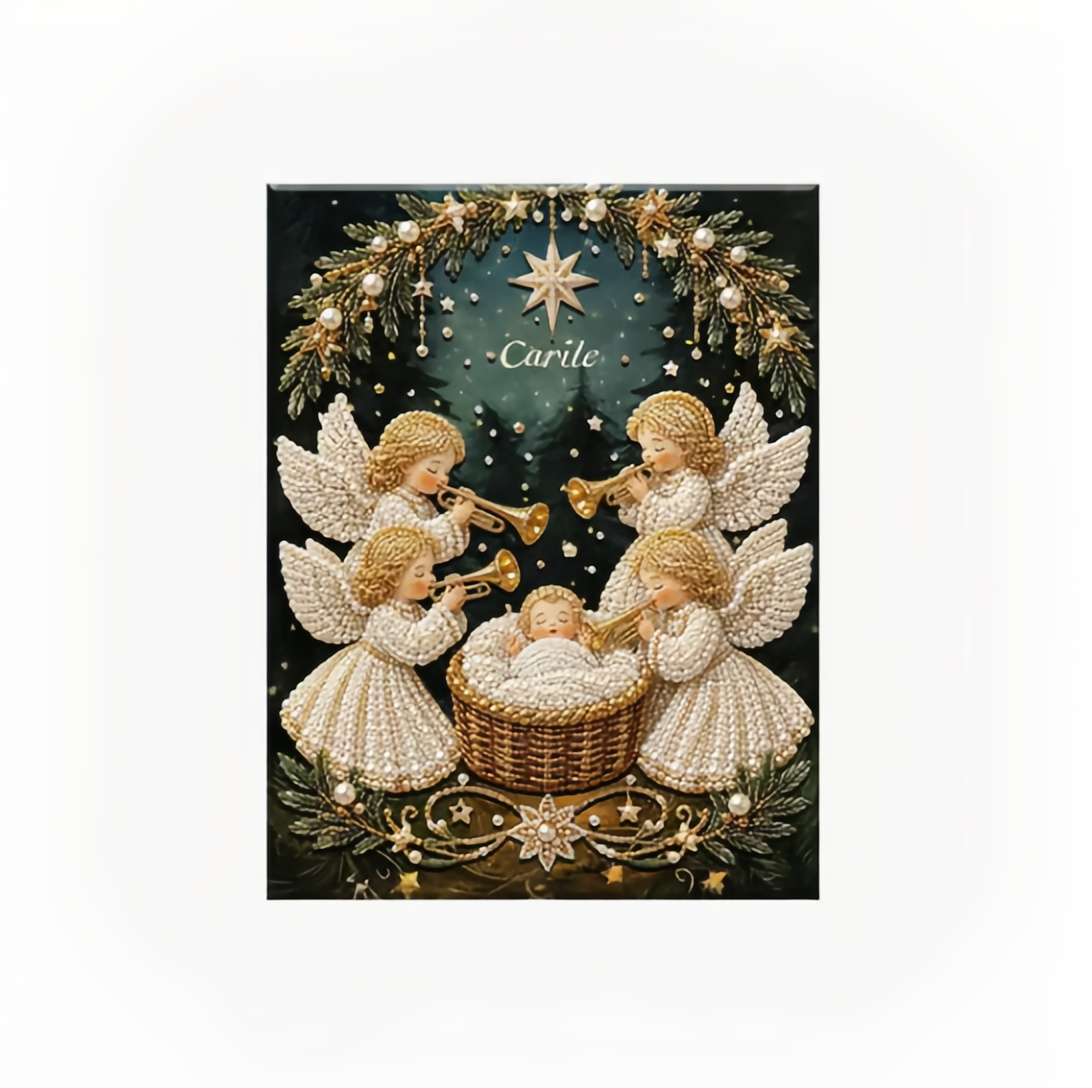 Premium 3D Diamond Jesus Birth Nativity Scene Painting Art Kit | Luxury Flocked Canvas with Scratch-Resistant Non-Fading Diamond Beads DIY Christmas Faith Decor 🌟✝️💎