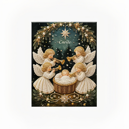 Premium 3D Diamond Jesus Birth Nativity Scene Painting Art Kit | Luxury Flocked Canvas with Scratch-Resistant Non-Fading Diamond Beads DIY Christmas Faith Decor 🌟✝️💎