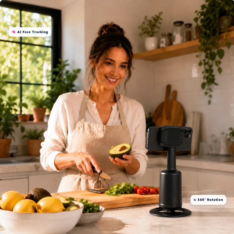 Hands-free kitchen filming