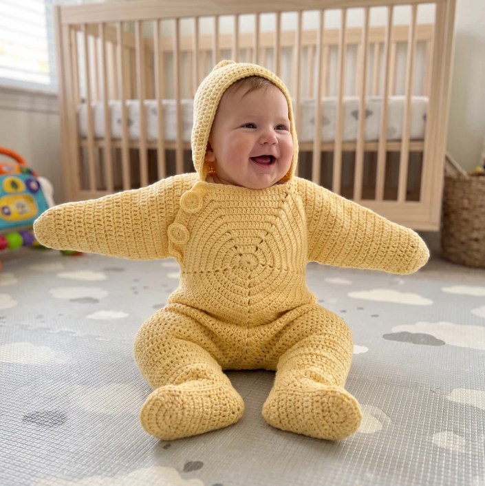 🌟Star Crochet Baby Swaddle Onesie