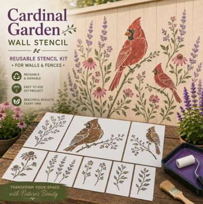 🌿 Garden Wall Stencil, Reusable DIY Kit for Walls, Fences & Patios
