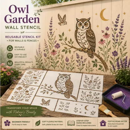🌿 Garden Wall Stencil, Reusable DIY Kit for Walls, Fences & Patios