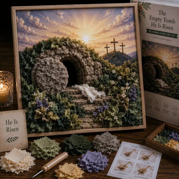 🔥HOT SALE🔥 - ✝️3D Christian Fabric Poke Art Kit