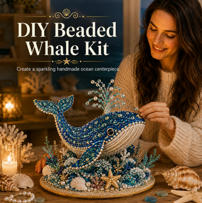 🌊 Ocean Sparkle Animal Craft Kit | Create a Dimensional Underwater Centerpiece with Colorful Beads, Pearls & Coastal Details 🐚✨