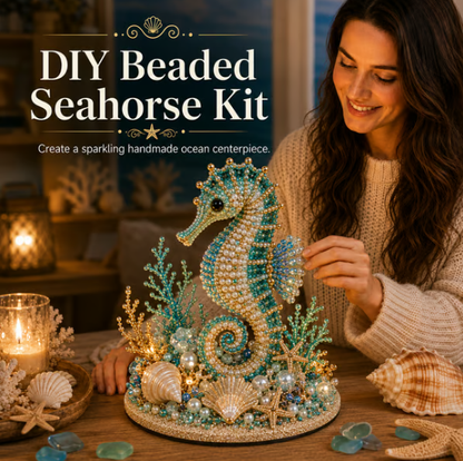 🌊 Ocean Sparkle Animal Craft Kit | Create a Dimensional Underwater Centerpiece with Colorful Beads, Pearls & Coastal Details 🐚✨