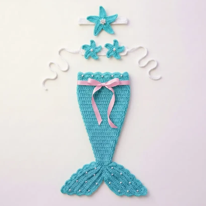 🧜Hand-crocheted baby mermaid sleeping bag
