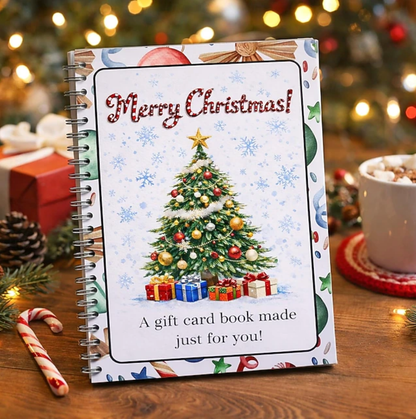 🎄 Holographic Christmas Gift Card Book – A Surprise on Every Page (Durable Hardcover Edition) 🎉