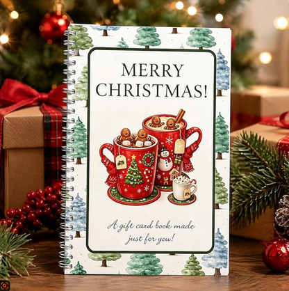 🎄 Holographic Christmas Gift Card Book – A Surprise on Every Page (Durable Hardcover Edition) 🎉