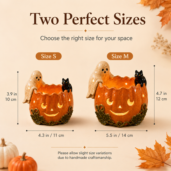✨Ghost Cat Pumpkin Lantern Candle Holder🎃