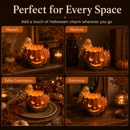 ✨Ghost Cat Pumpkin Lantern Candle Holder🎃