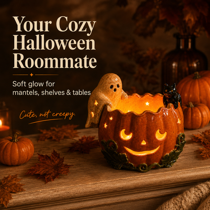 ✨Ghost Cat Pumpkin Lantern Candle Holder🎃