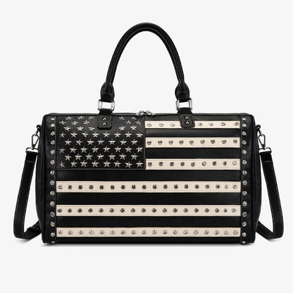 🎒 American Flag Studded Duffle Weekender Bag