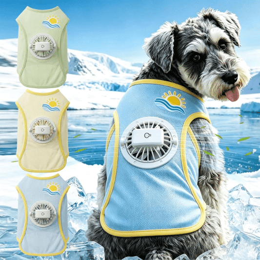 🐶 Summer Dog Cooling Vest with Detachable 3-Speed Fan | Breathable Mesh Pet Cool Shirt