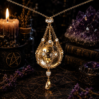 ✨Celestial Crystal Cage Pendant Necklace
