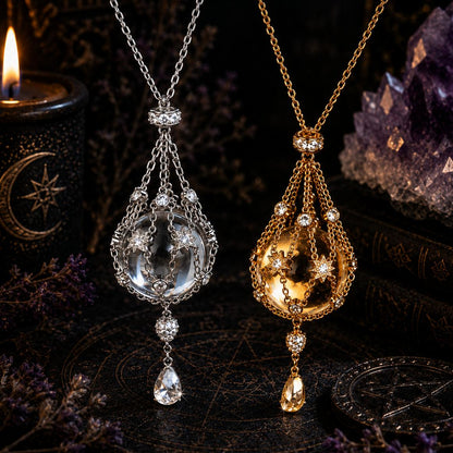 ✨Celestial Crystal Cage Pendant Necklace