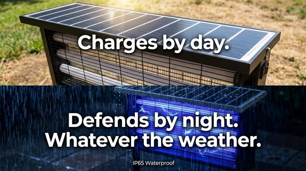 Solar-Powered High-Efficiency Outdoor Bug Zapper