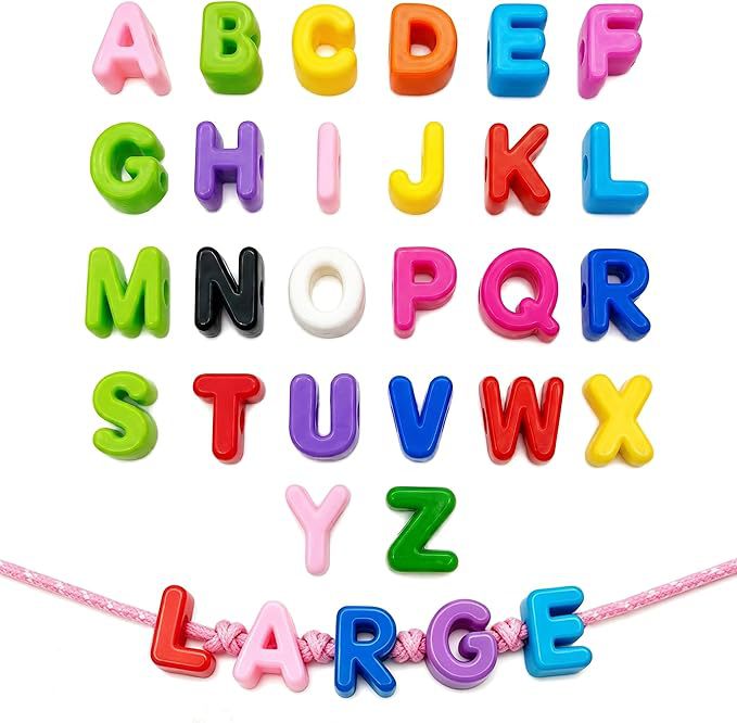 ✨ Gold Letter Beads|52 Pcs A-Z Alphabet Beads for DIY Jewelry Making