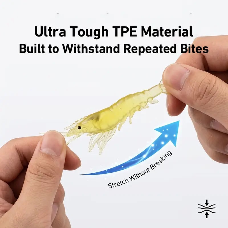 🦐 1.5‑Inch Realistic Shrimp Soft Fishing Lures (30 pcs/60pcs/90pcs)
