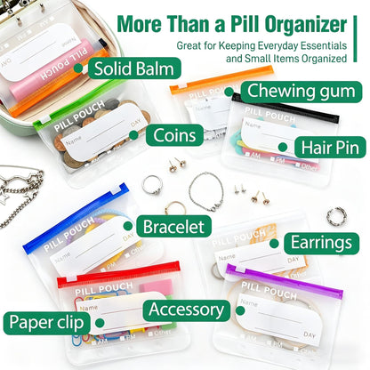 💊A8 Waterproof Pill Pouch Set –  14 Days of Meds & Vitamins💧Waterproof & Crush-Resistant Shell