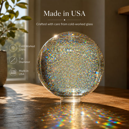 🔥Holographic Refraction Art Sphere – Premium Optical Glass Light Prism Decor for Home & Office