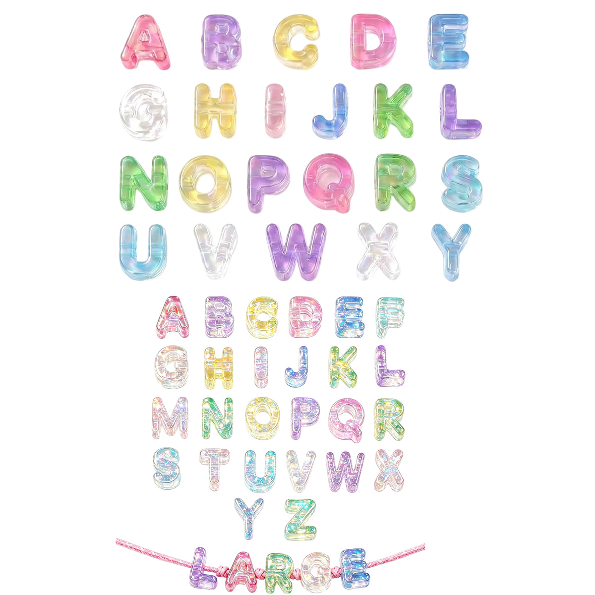 ✨ Gold Letter Beads|52 Pcs A-Z Alphabet Beads for DIY Jewelry Making