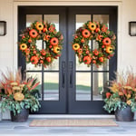 💖Fall Peony And Pumpkin Wreath - Year Round Wreath
