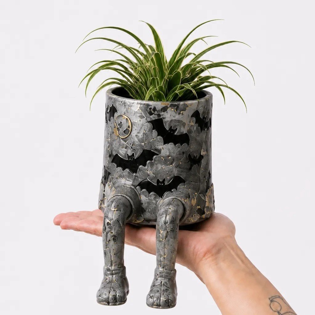 🎃💀Halloween Dangling Leg Resin Planter | Spooky Cute Shelf Sitter Plant Pot for Indoor & Outdoor Halloween Decor