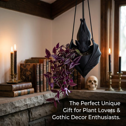 🦇 Hanging Bat Planter | Gothic Bat Succulent Pot
