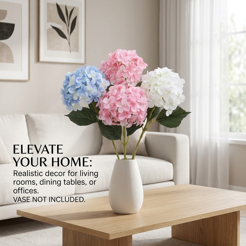 💐UV-Resistant Artificial Hydrangeas | Set of 3 Bunches