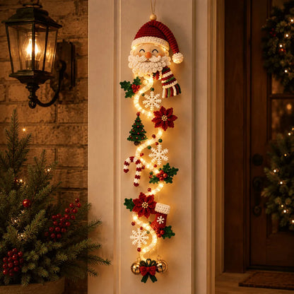 🎄Light-Up Glowing Christmas Door Hanger | 6 Festive Lighted Designs with Warm Glow, Dimensional Details & Space-Saving Vertical Décor ✨