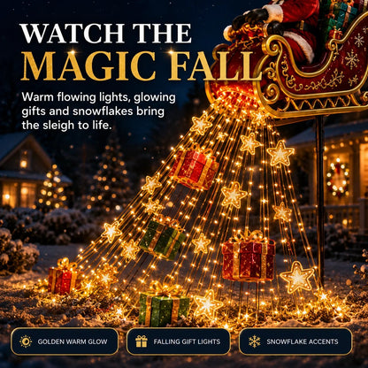🔥Free Shipping - 🎅✨ 2026 New Santa’s Flying Sleigh Gift Cascade –  Christmas Garden Light