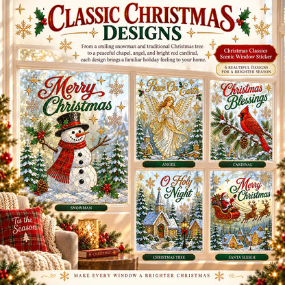 🎄🪟Christmas Classics Scenic Window Sticker – Turn Every Window Into a Christmas View