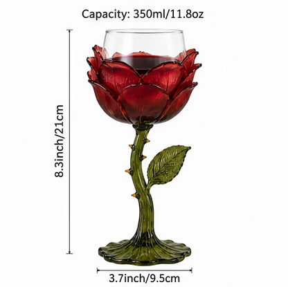 🌹 Exquisite Handcrafted Floral Art Glass Stemware