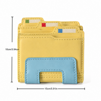 🗂️Cute File Folder Shaped Card Wallet | Vegan Leather Multi-Slot Mini Card Holder