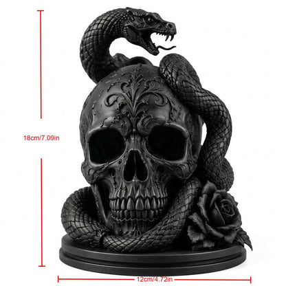 ☠️🌹Gothic Skull, Snake, and Rose Ornament
