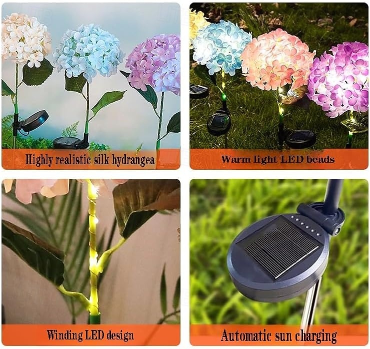 🌷Solar Hydrangea Flower Garden Stake Lights