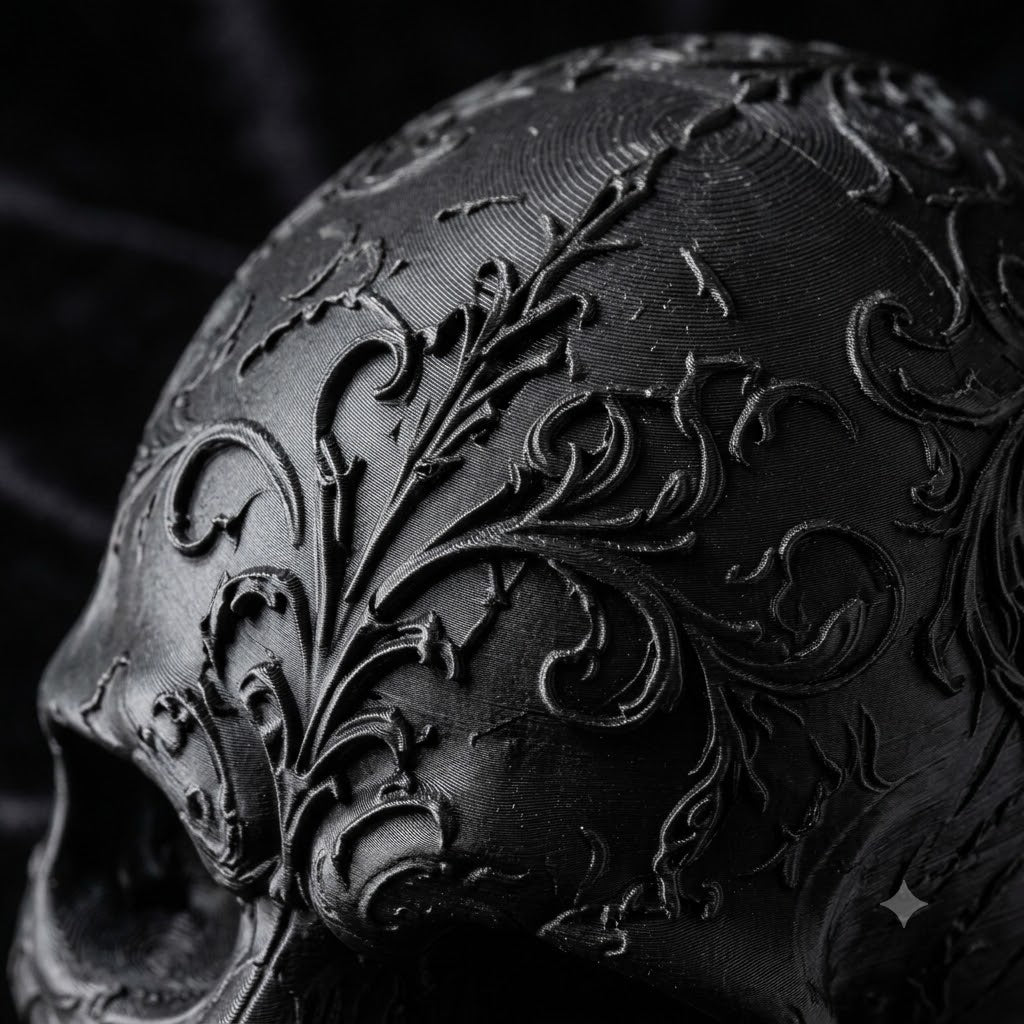 ☠️🌹Gothic Skull, Snake, and Rose Ornament