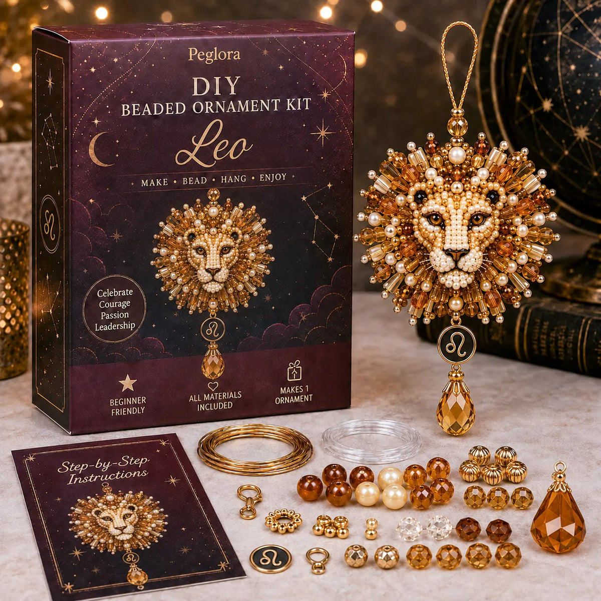 ✨ Zodiac Blessing Beaded Ornament DIY Kit – Create A Meaningful Handmade Keepsake Inspired By Your Star Sign