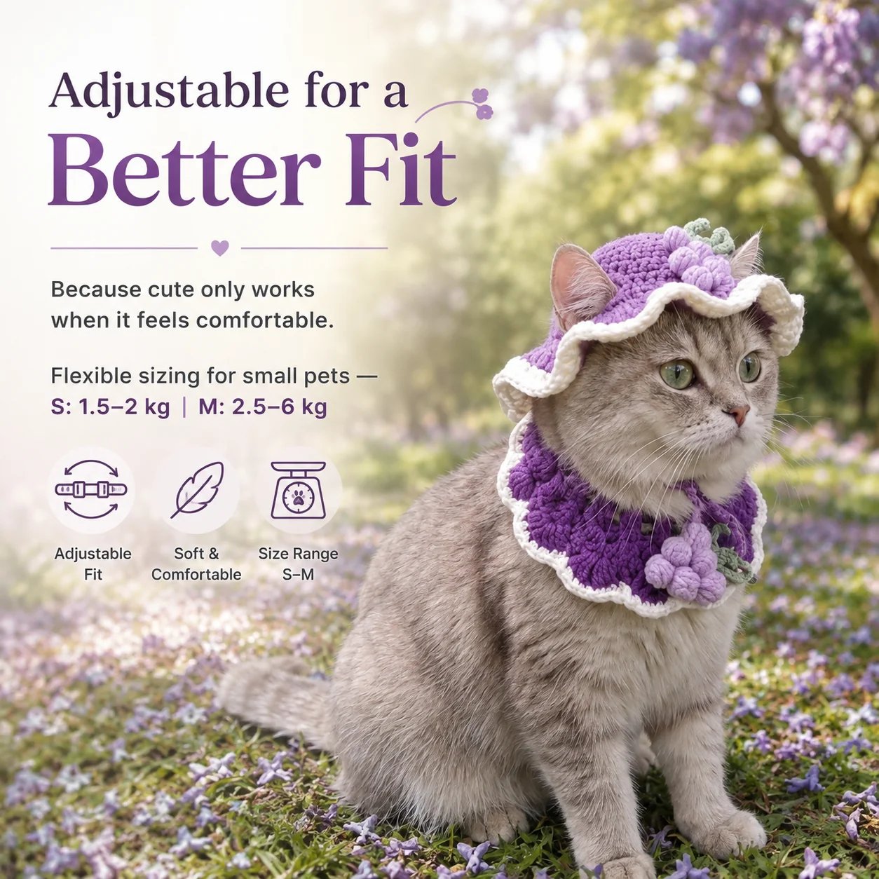🐱 Handmade Knitted Pet Hat and Collar Set – Cute Fruit-Animal Designs